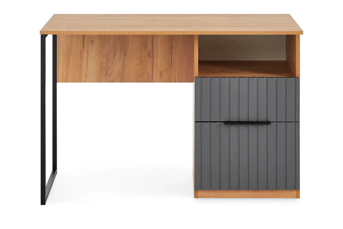Стол письменный Хилтон Тип 1 (Дуб Крафт золотой/Графит матовый) — Мебель-центр Озерцо