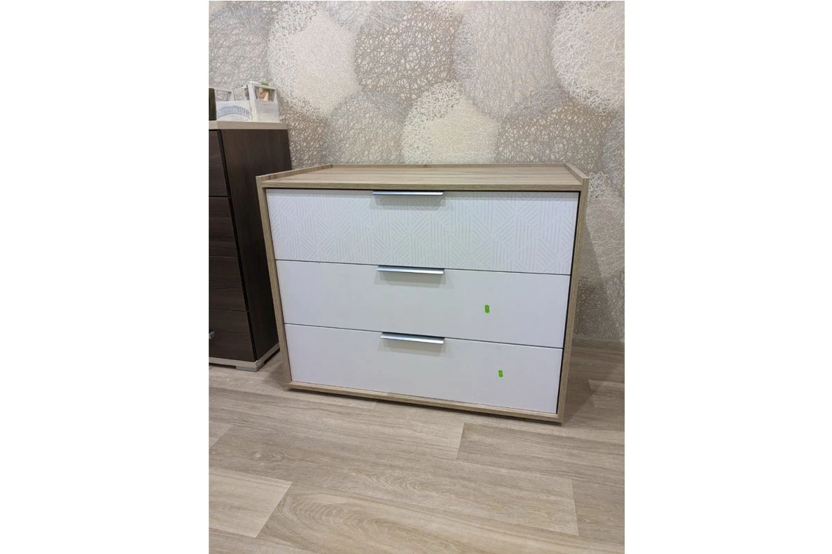 Комод Николь мод.3 (Белый/Дуб Альпийский) — Мебель-центр Озерцо
