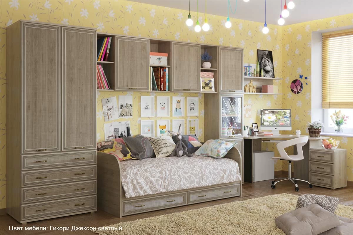 Кровать КР-1042 90х190 (Гикори Джексон Светлый) - купить в Озерце