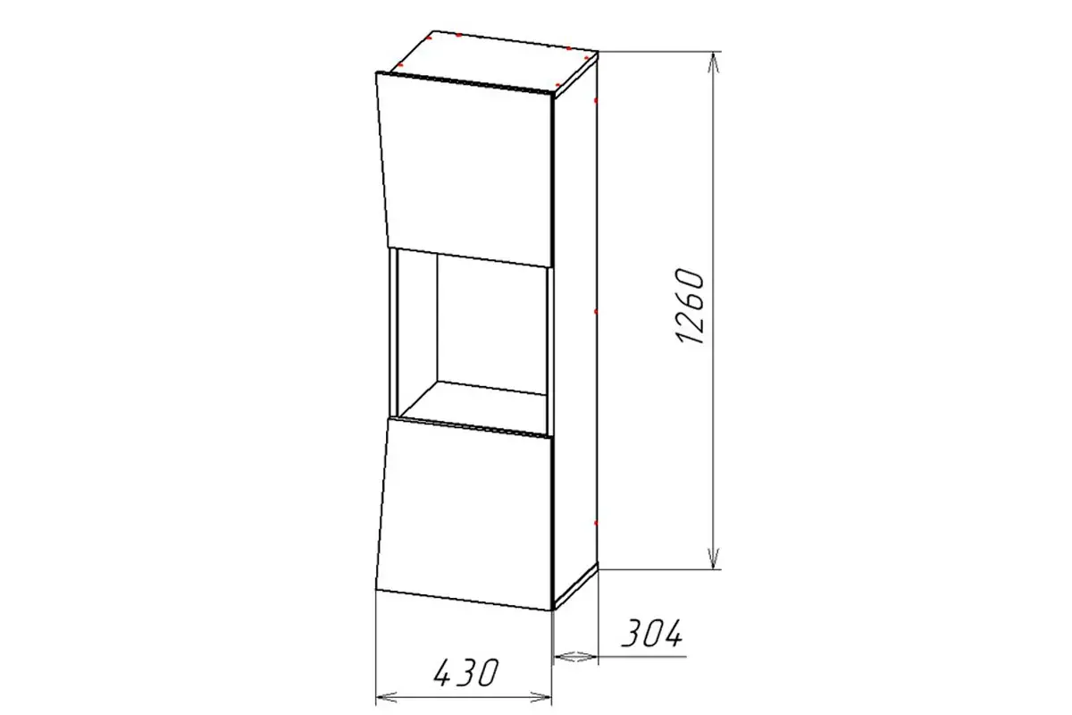 Пенал навесной Оникс-13 (Графит/Анкор белый) в мебель-центре Озерцо