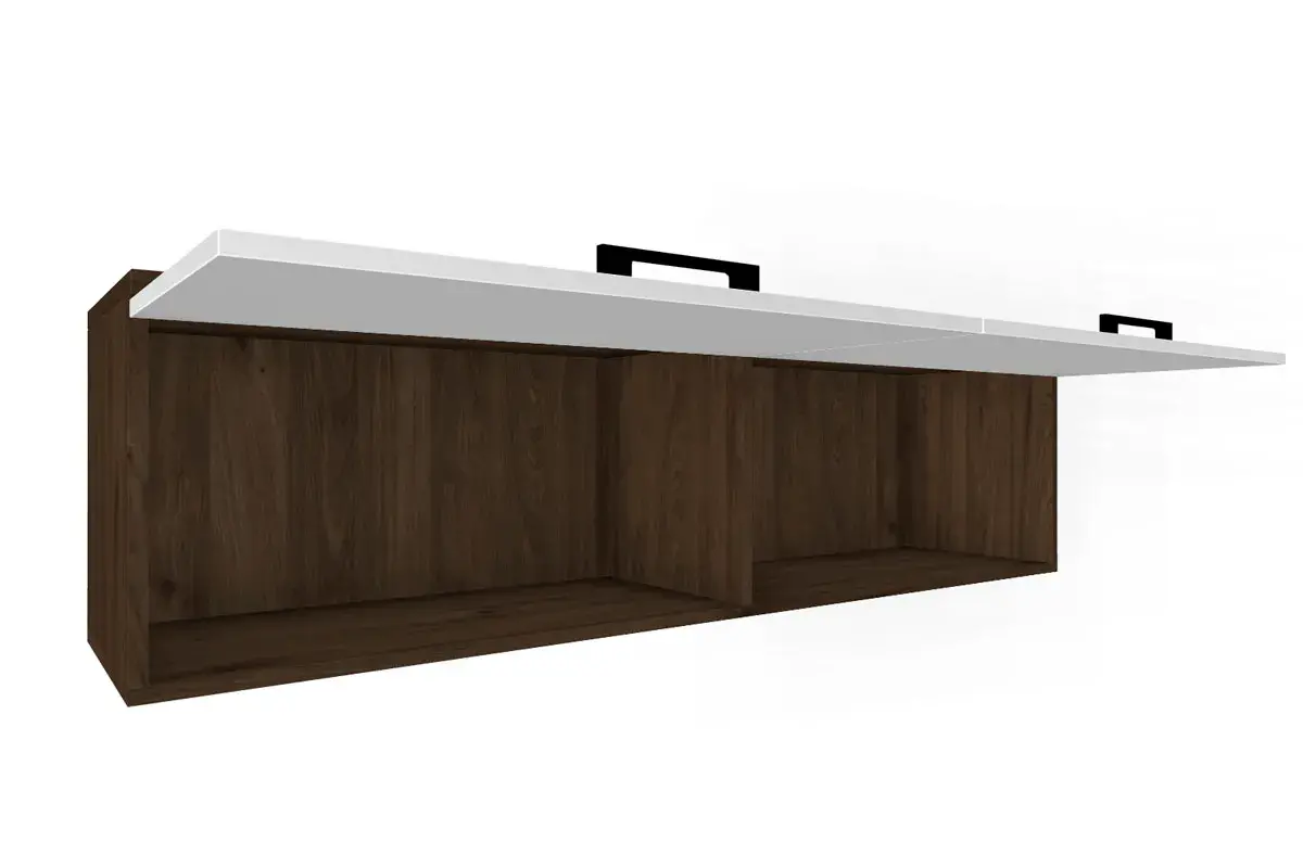 Антресоль АН-5043-ГТ-БГ (Гикори Джексон Темный/Белый Бриллиант Глянцевый) в мебель-центре Озерцо