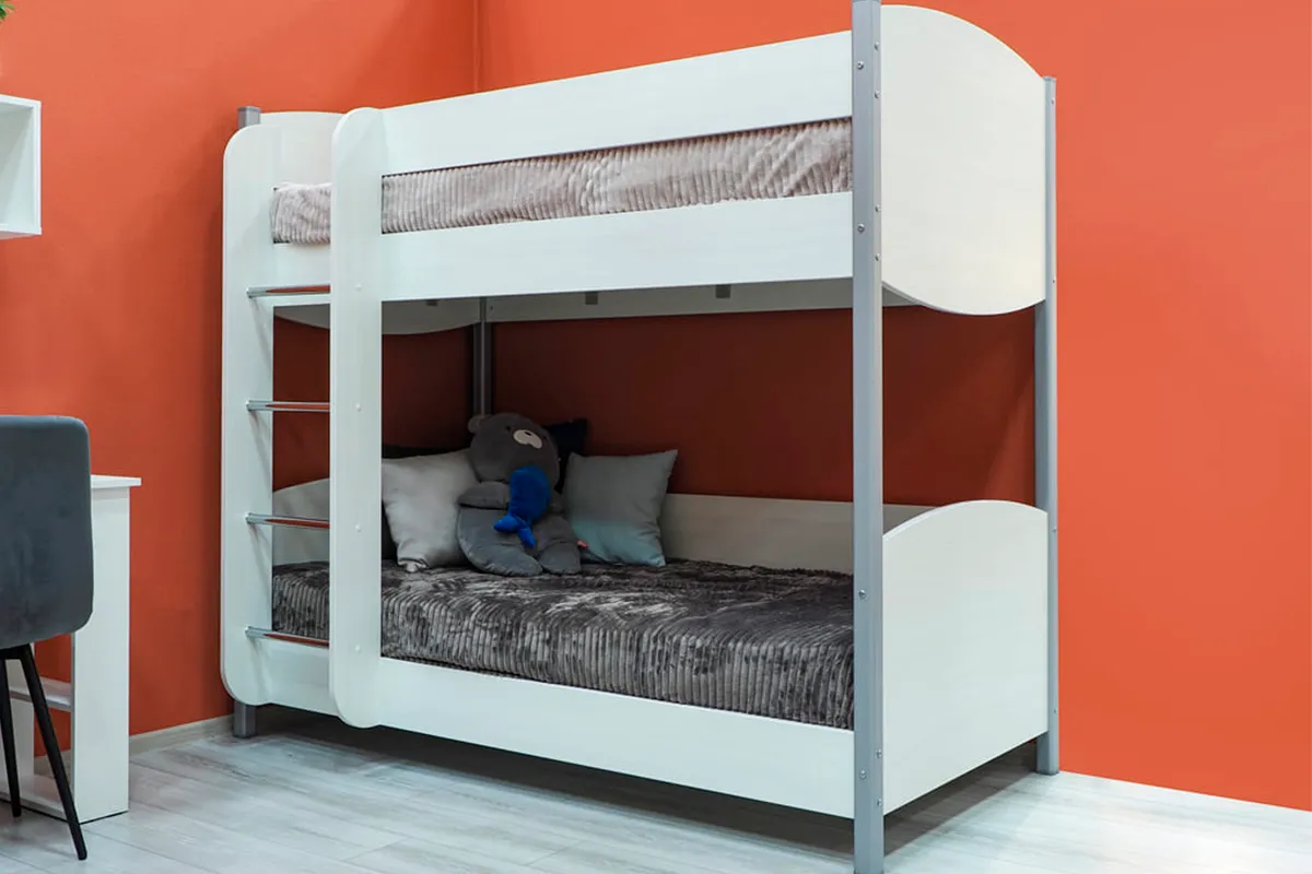 Кровать КР-123 90х190 2 места (Снежный Ясень) - купить в Озерце