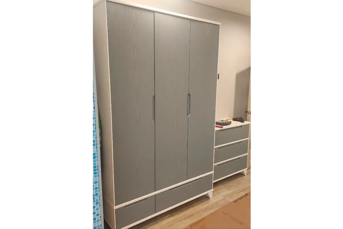 Комод Соня (массив) (Белый/Серый) — Мебель-центр Озерцо