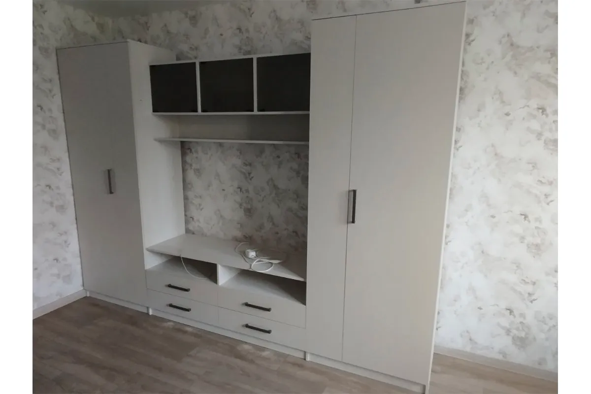 Гостиная ЦРК.ПЛР.09 Палермо-9 (Анкор белый/Сатин) — Мебель-центр Озерцо