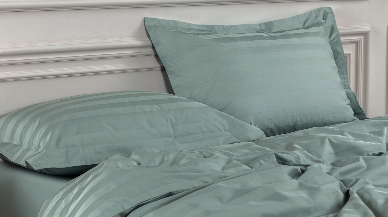 Постельное белье Askona Comfort Stripe 2.0 (евро), цвет: Мята 200x220, без простыни в мебель-центре Озерцо