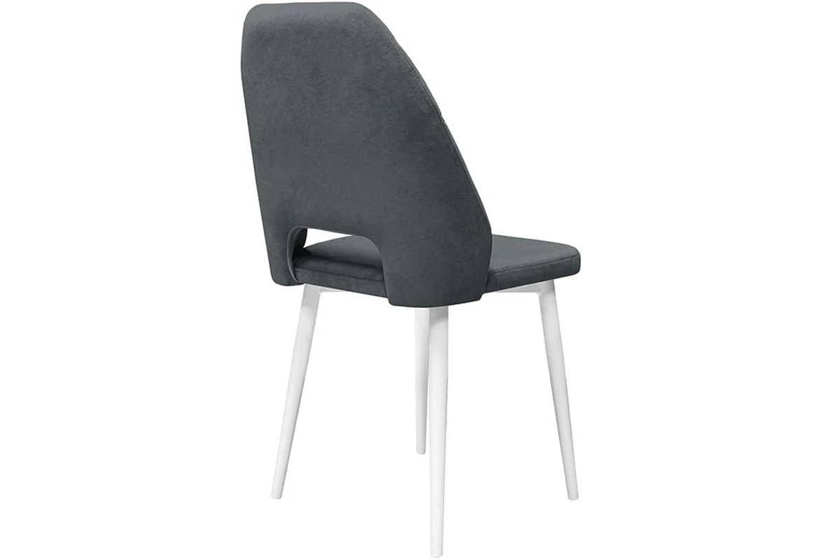 Стул Капри Исп. 2 конус Т2 (Белый муар/Велюр DREAM темно-серый) - купить в Озерце
