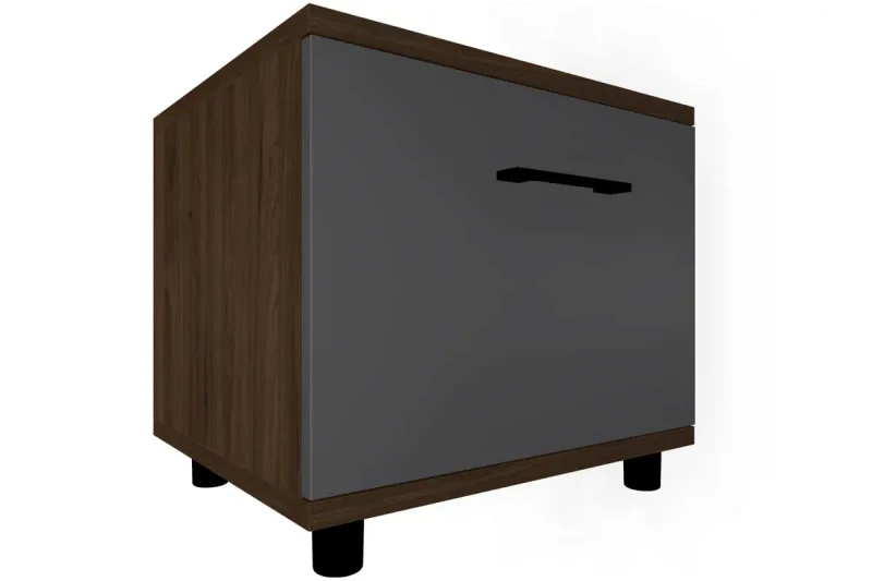 Тумба ТБ-5036-ГТ-АМ (Гикори Джексон Темный/Антрацит Матовый) — Мебель-центр Озерцо