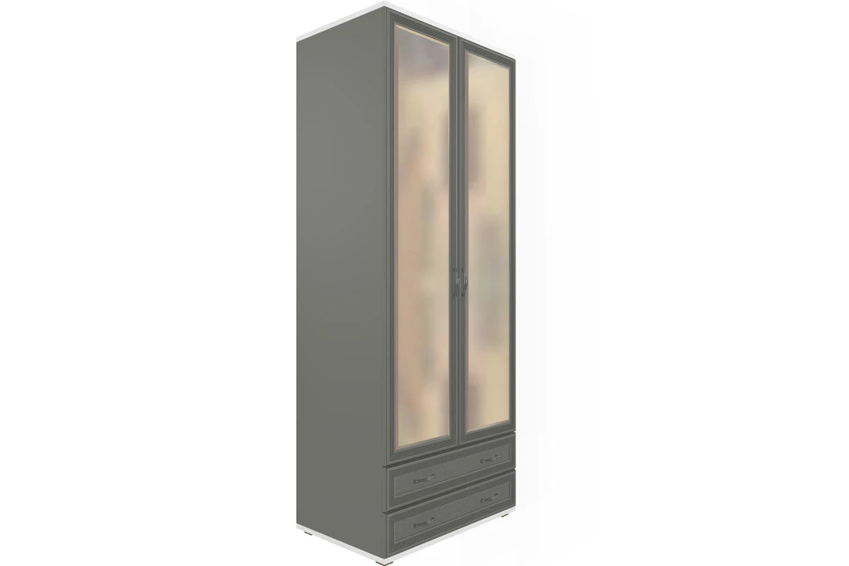 Готовый комплект для спальни СК-1020-СЯ-СО-В (Снежный Ясень/Серый Оникс/Велюр) - купить в Озерце