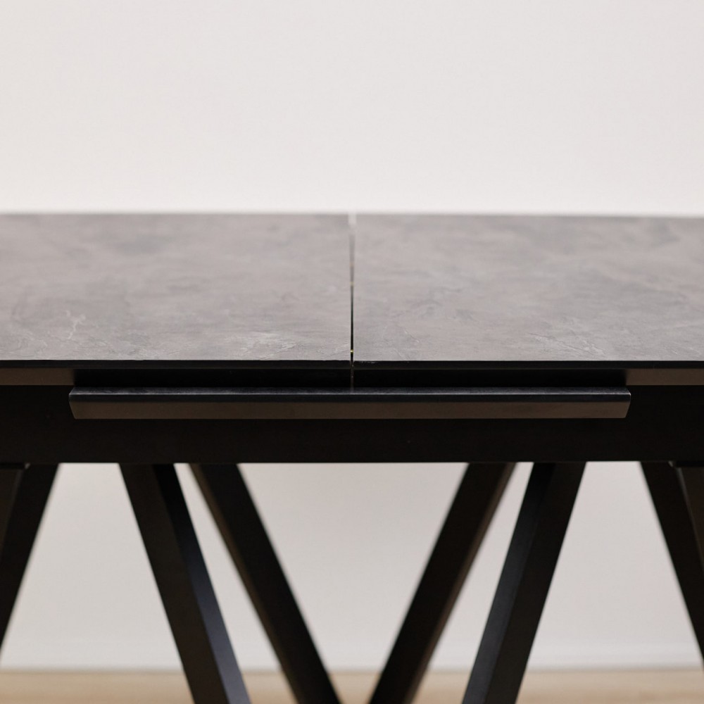 Стол ТЕОРЕМА-АВТО HPL альп.шифер/муар черный - купить в Озерце