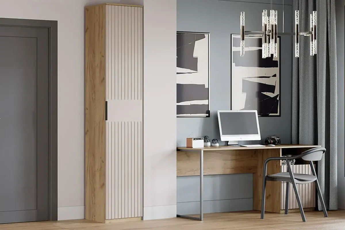 Шкаф для белья Хилтон Исп. 2 (Дуб Крафт золотой / Мокко матовый) в мебель-центре Озерцо