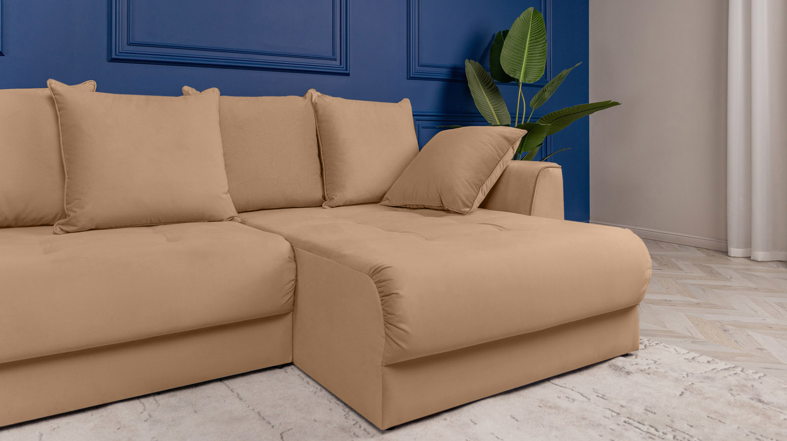 Диван угловой Monako New, Тк. Casanova Beige 156x356 — купить в Озерце