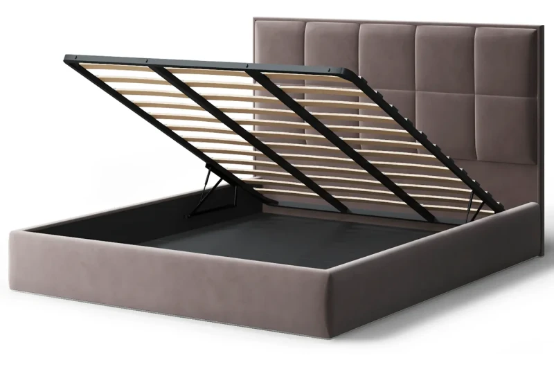 Кровать без опоры Велла с подъемым мех-ом 140х200 (Бренди лайт 05 / Кофе) - купить в Озерце