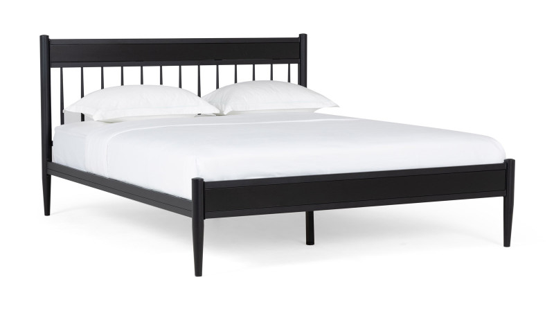 Кровать Tiara, цвет: черный шагрень+массив березы Venge 180x200 - купить в Озерце