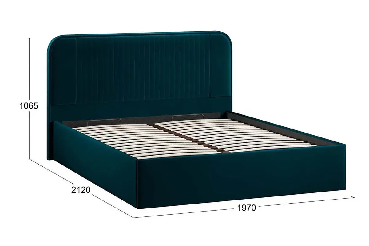 Кровать Тиффани c подъемным механизмом Тип 1 и заглушиной 180х200 (Велюр / Confetti Izumrud) - купить в Озерце