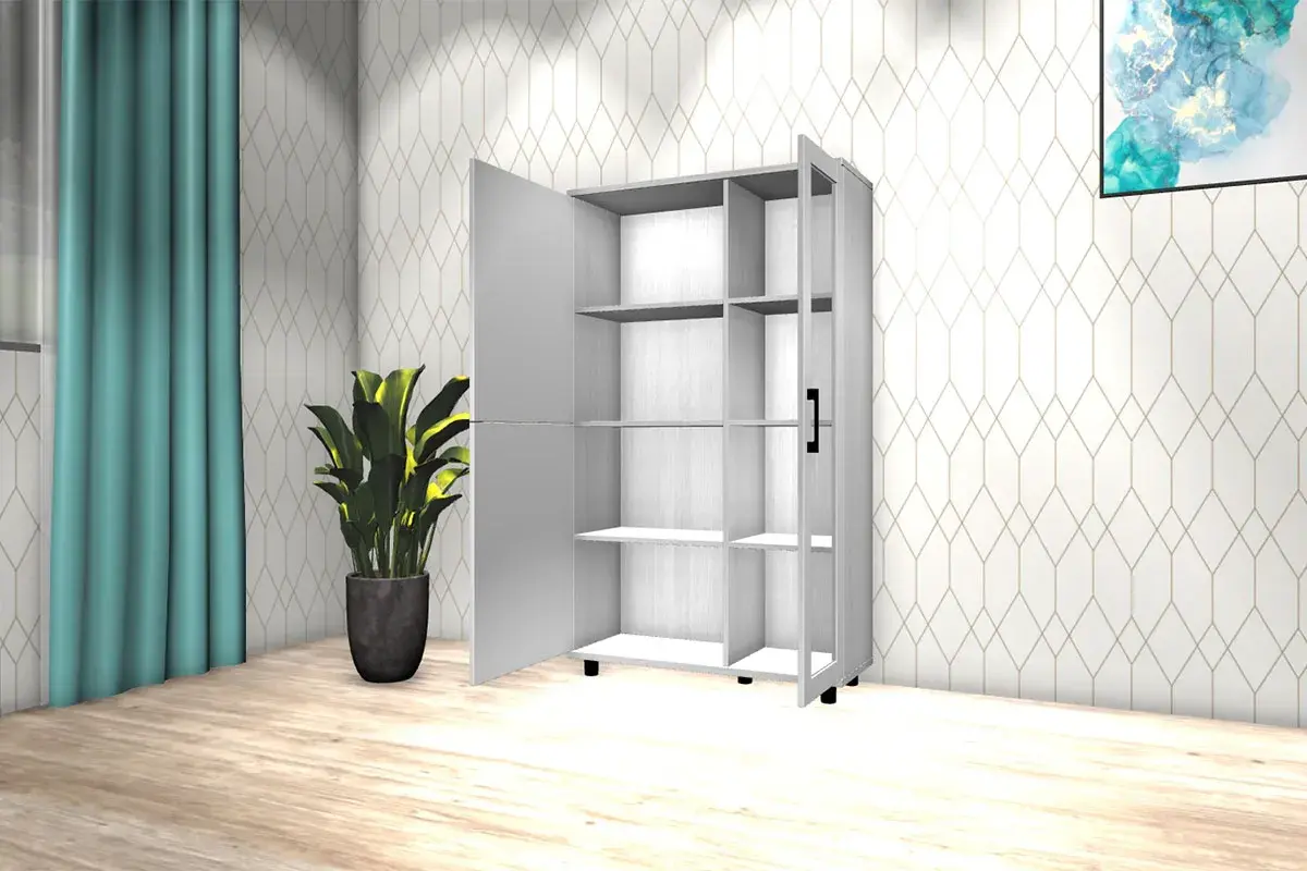 Шкаф многоцелевой ШК-5081-СЯ-БГ (Снежный Ясень/Белый Бриллиант Глянцевый) в мебель-центре Озерцо