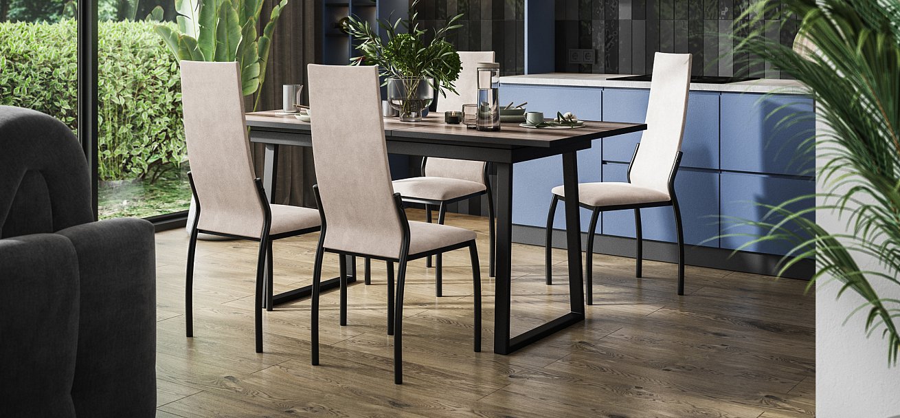 Стул АСТИ NEW 2 шт. велюр Monolit Латте К., Чёрный - купить в Озерце