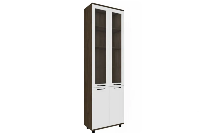 Шкаф многоцелевой ШК-5035-ГТ-БГ (Гикори Джексон Темный/Белый Бриллиант Глянцевый) в мебель-центре Озерцо