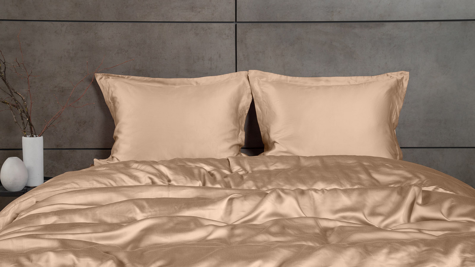 Постельное белье Comfort Solid Tencel, цвет: Латте (односпал) 140x205, без простыни в мебель-центре Озерцо