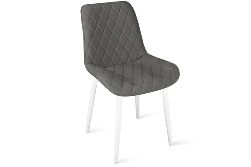 Стул Oscar (Белый Муар / Велюр L002 Серо-бежевый) - купить в Озерце