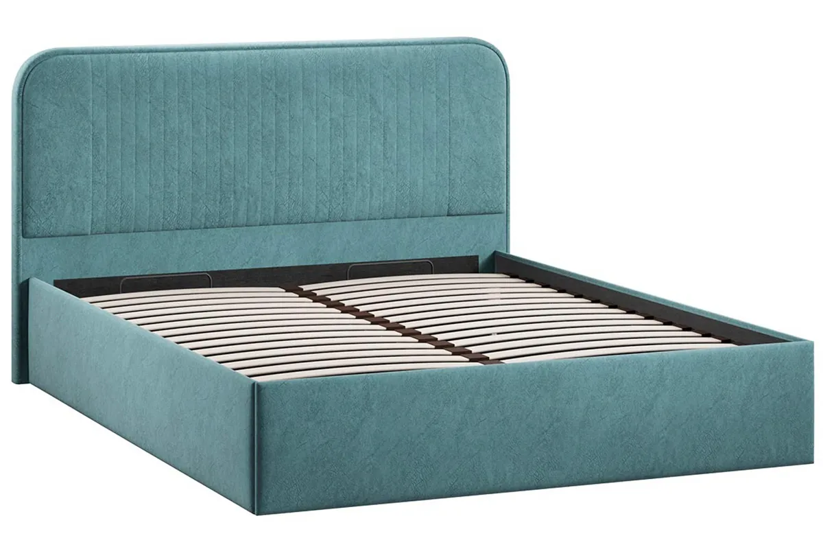 Кровать Тиффани Тип 1 с ПМ 160х200 (Микровелюр / Wellmart Indigo) - купить в Озерце