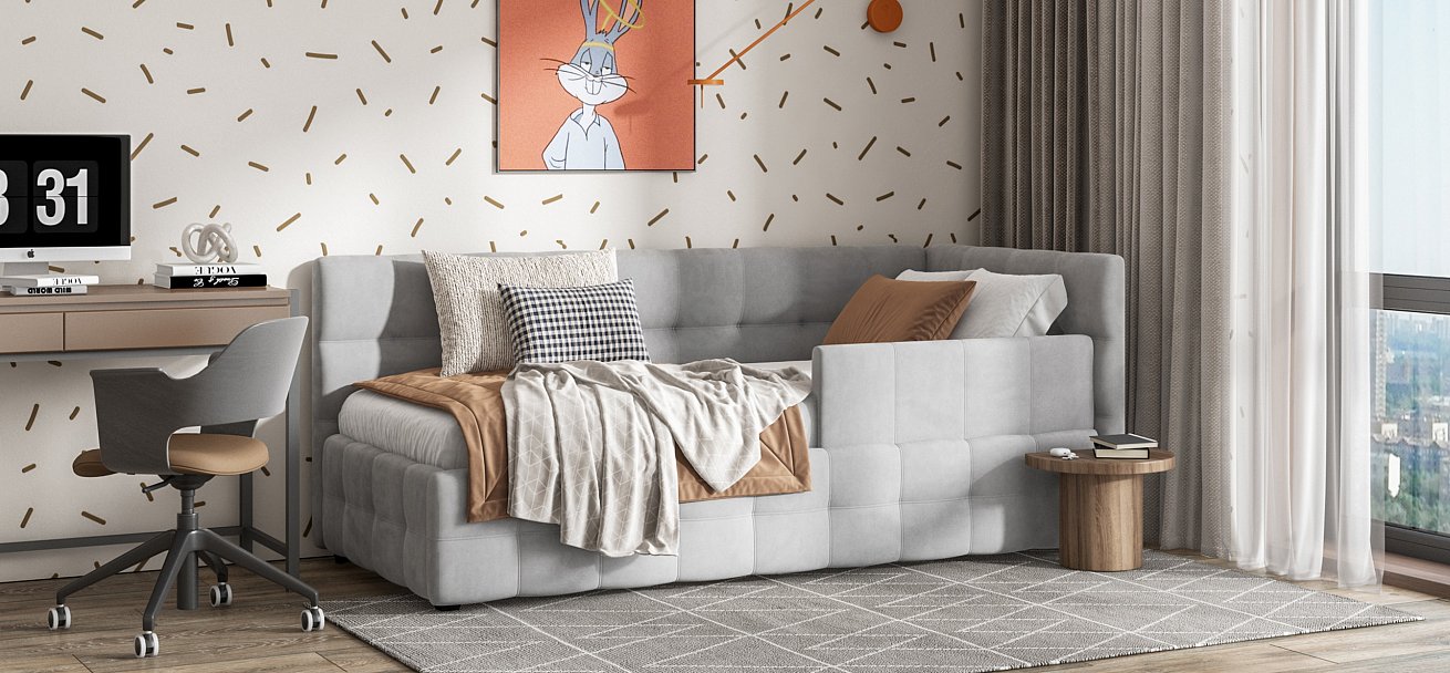 Кровать BOSS mini NEW велюр Monolit сталь - купить в Озерце