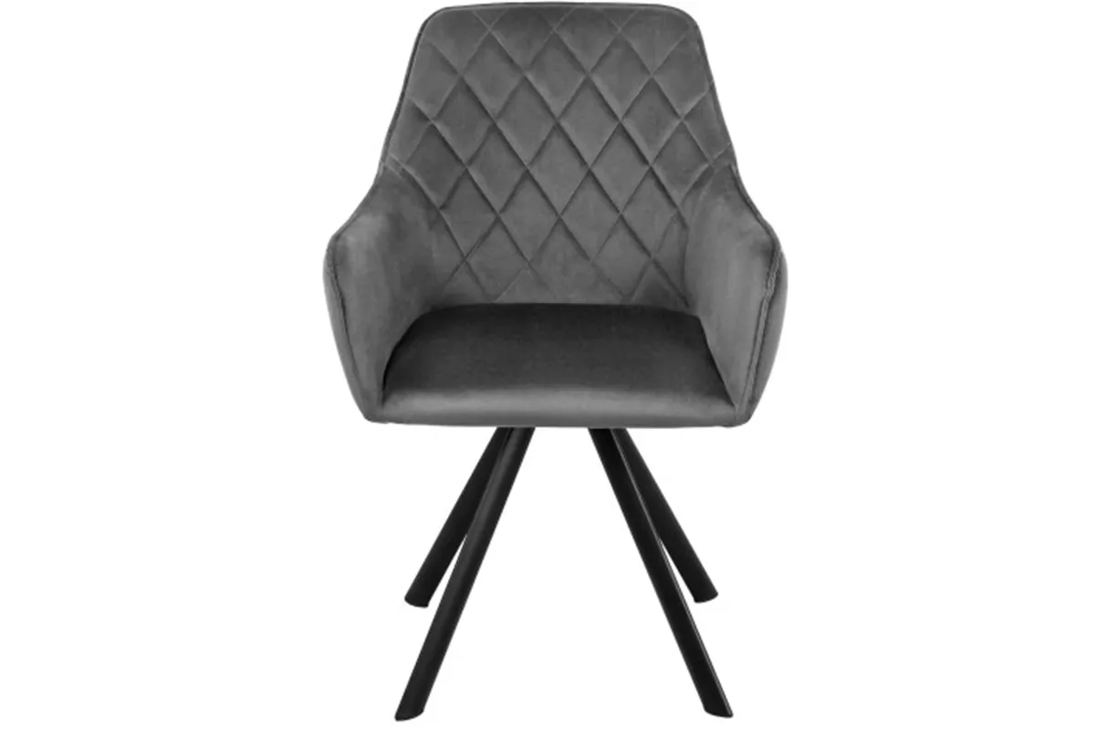 Стул поворотный Бостон Стиль (Муар черный/Велюр Velluto 18/Серый) СРП-456 - купить в Озерце