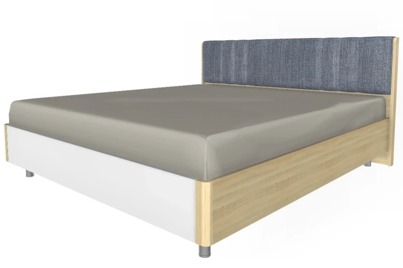 Кровать КР-5014-АС-БГ 180х200 (Ясень Асахи/Белый Бриллиант Глянцевый) - купить в Озерце