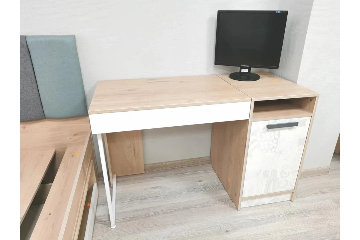 Стол прямой Алиса Мод. 4 (Гикори Джексон/Спринт/Белый) — Мебель-центр Озерцо