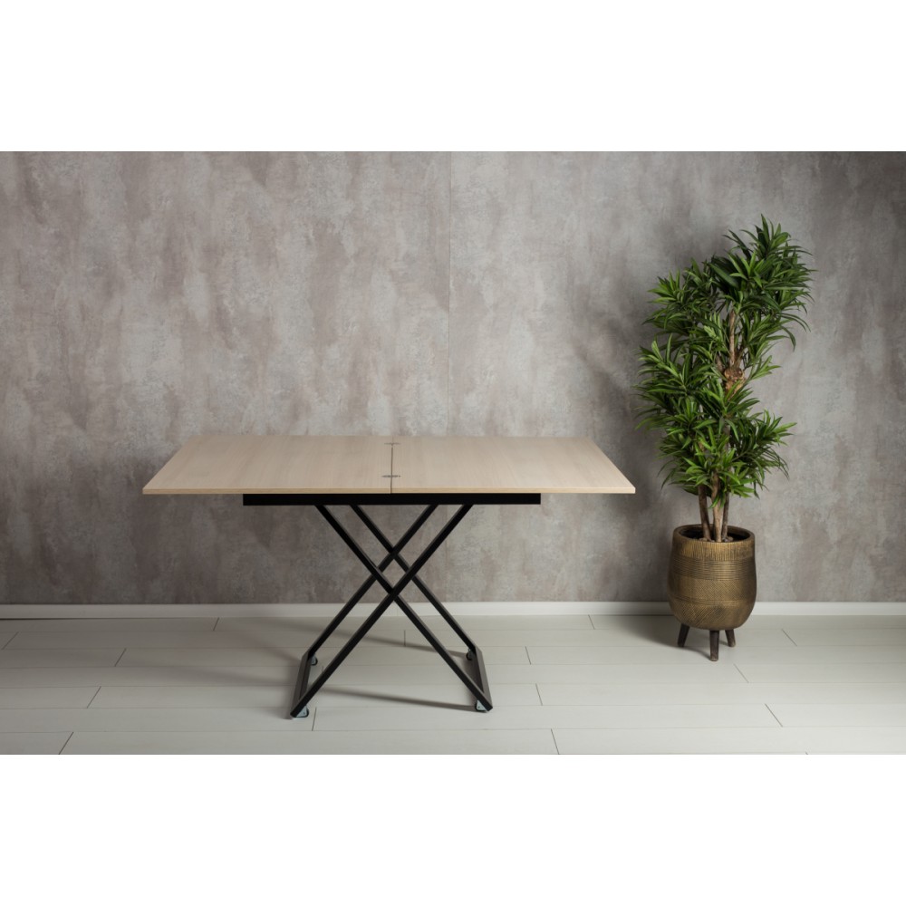 Стол-трансформер Apollo шамони светлый/подстолье черный - купить в Озерце