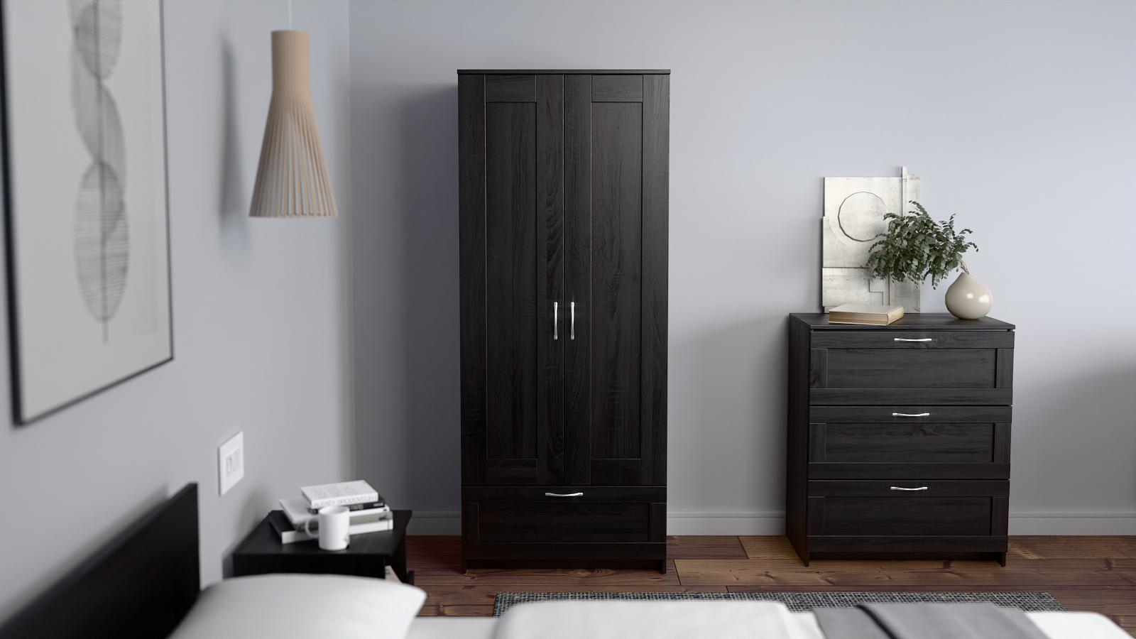 Шкаф двухдверный с ящиком Istra, цвет Дуб Венге 50x78 — купить в Озерце