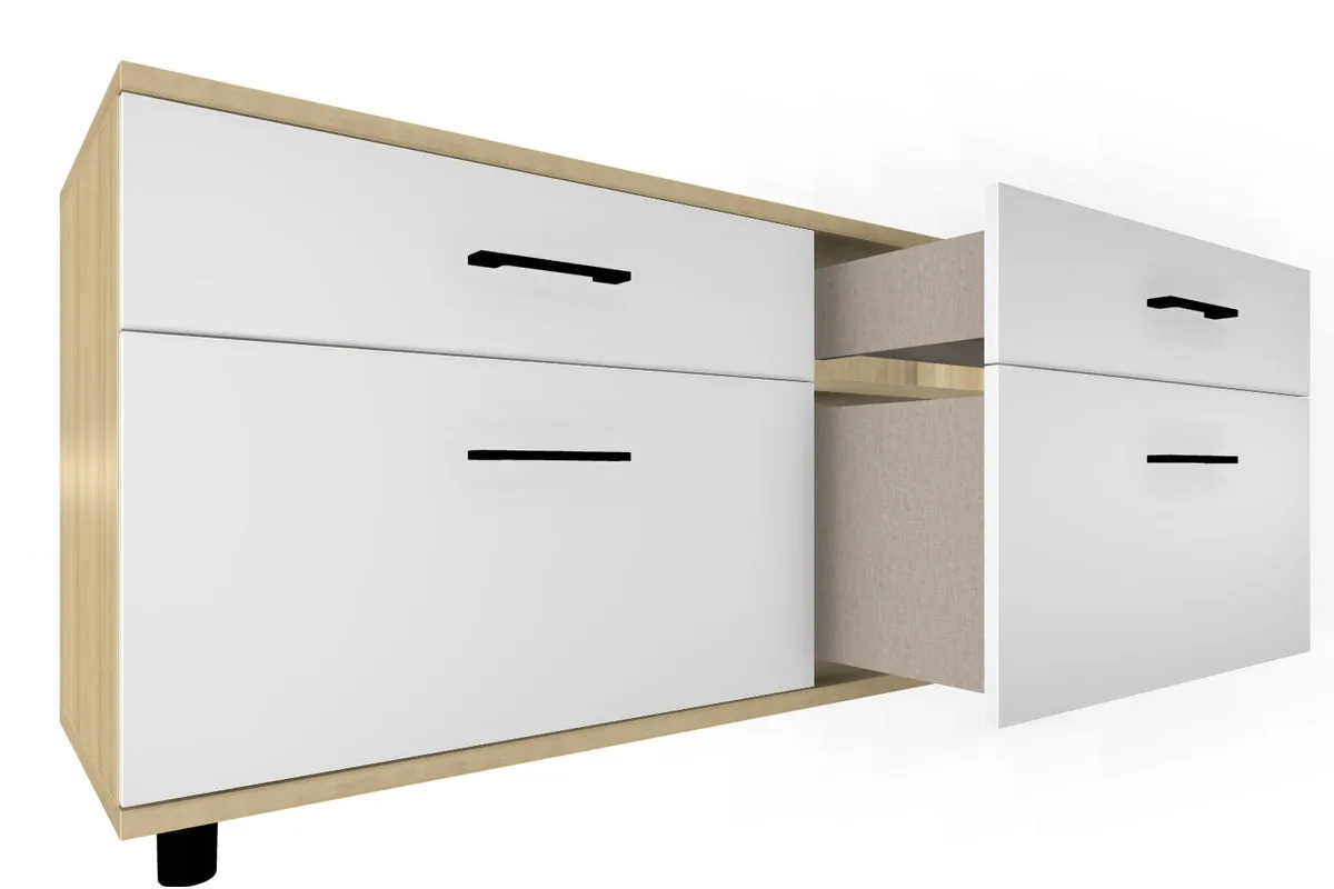 Тумба ТБ-5030-АС-БГ (Ясень Асахи/Белый Бриллиант Глянцевый) — Мебель-центр Озерцо