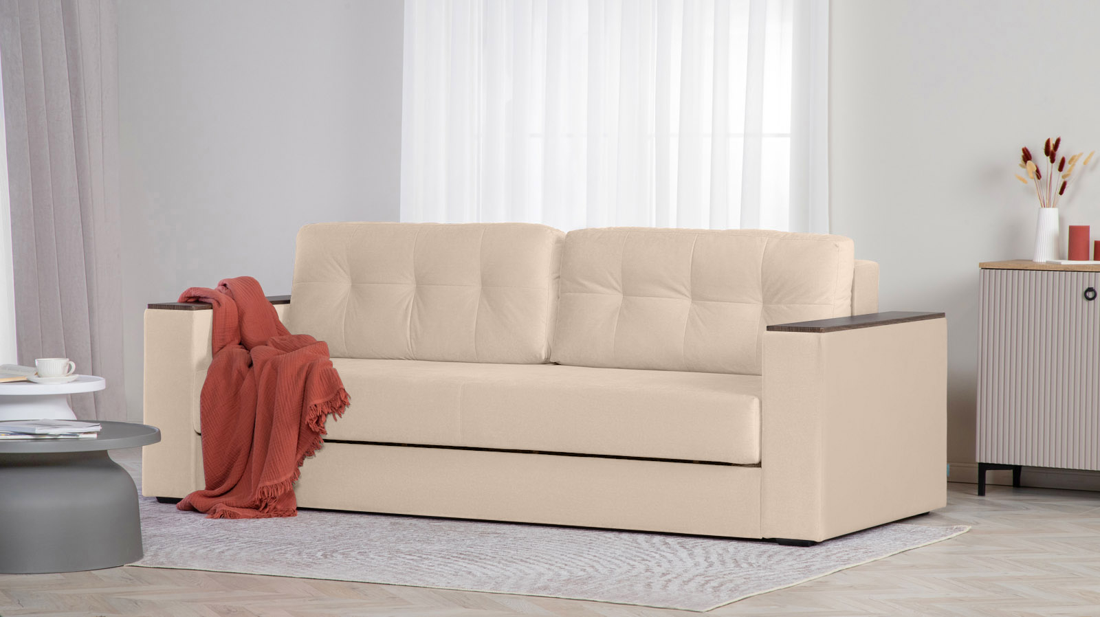 Диван Loko Pro Тк. Casanova Milk 113x243 — купить в Озерце