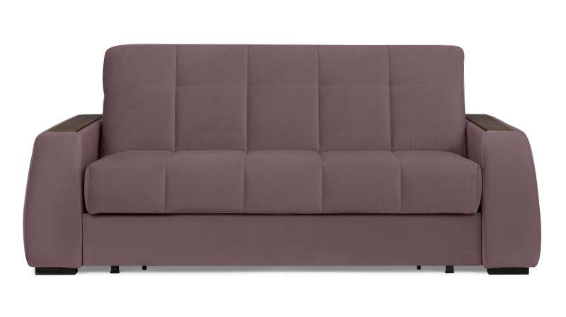 Диван - кровать Domo Pro с накладкой цвета венге, стежка квадрат, ткань Casanova Lilac 160x216 — в мебель-центре Озерцо