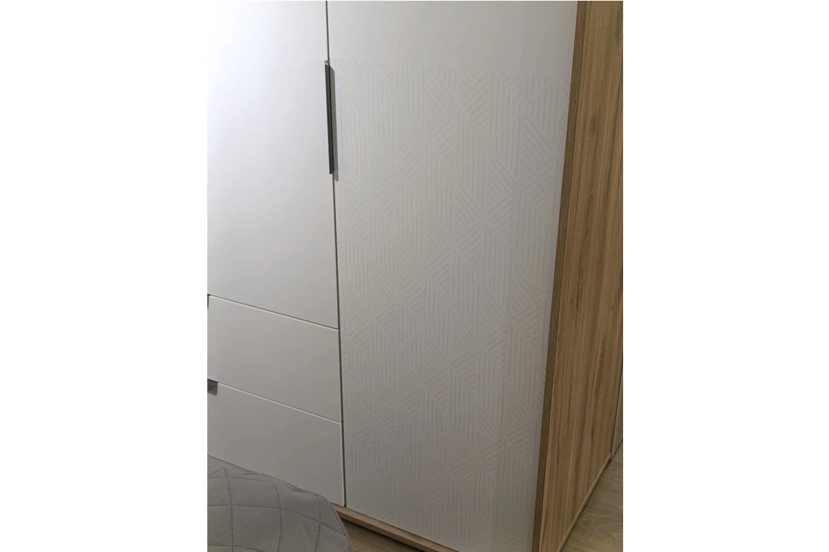 Шкаф четырехдверный Николь Мод.8 (Белый/Дуб Альпийский) в мебель-центре Озерцо