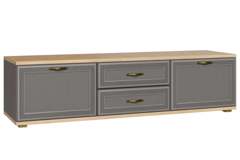 Тумба ТБ-1034-ГС-СО (Гикори Джексон Светлый / Серый Оникс) — Мебель-центр Озерцо