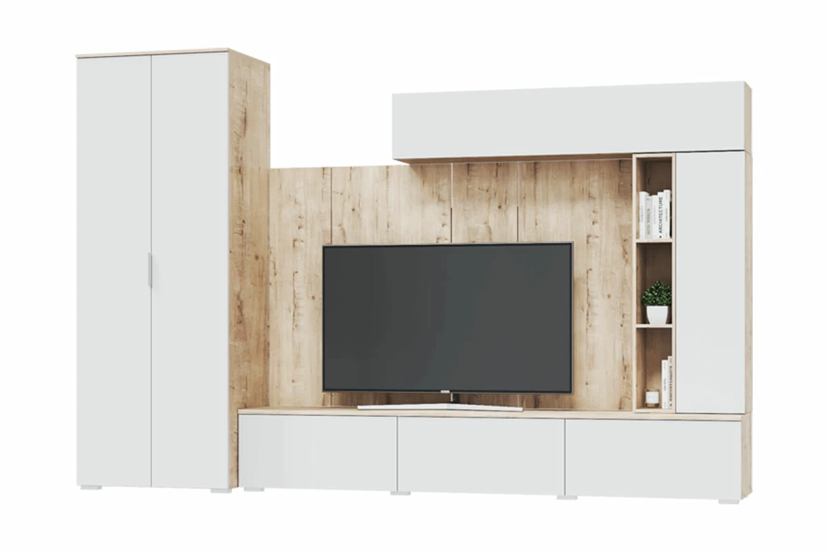 Шкаф для одежды 2-х дверный Сканди 800 (Дуб бунратти/Белый бланш) в мебель-центре Озерцо