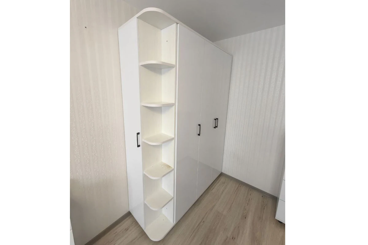 Шкаф для одежды и белья ШК-5002-СЯ-БГ (Снежный Ясень/Белый Бриллиант Глянцевый) в мебель-центре Озерцо