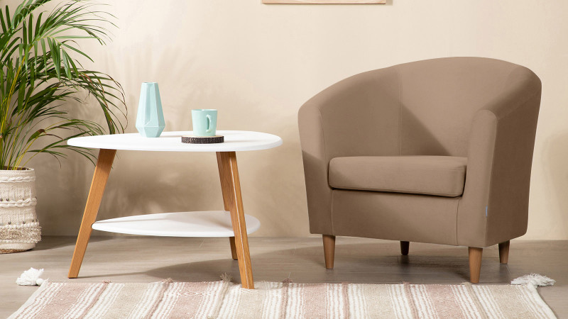 Кресло Moony Sky velvet 38, светлые ножки 75x80 — купить в Озерце