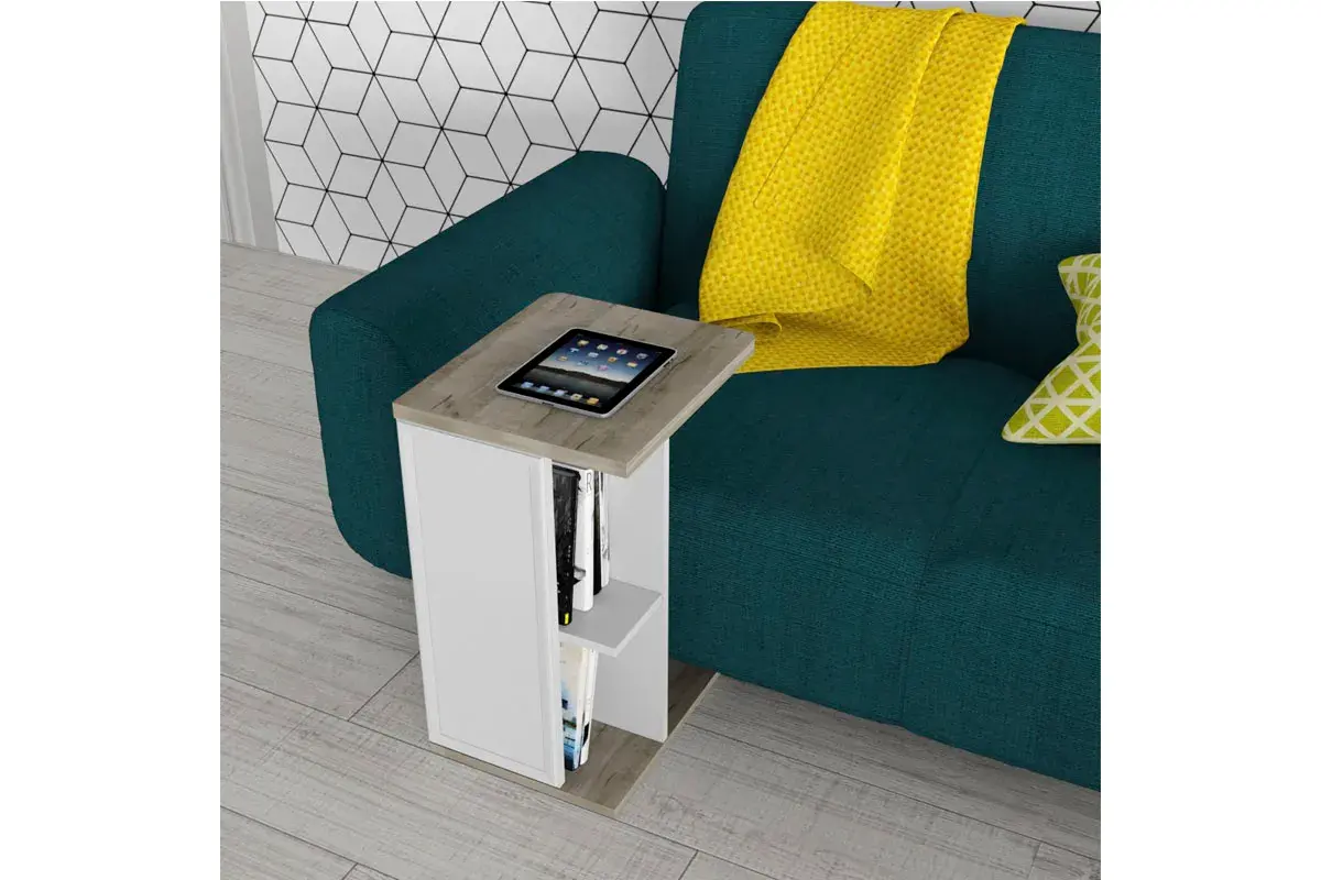 Стол приставной Aurelio 17 (Белый/Блеквуд Сатиновый) — Мебель-центр Озерцо