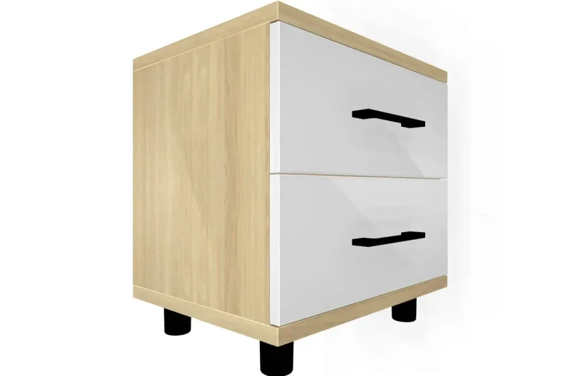 Тумба ТБ-5062-АС-БГ (Ясень Асахи/Белый Бриллиант Глянцевый) — Мебель-центр Озерцо