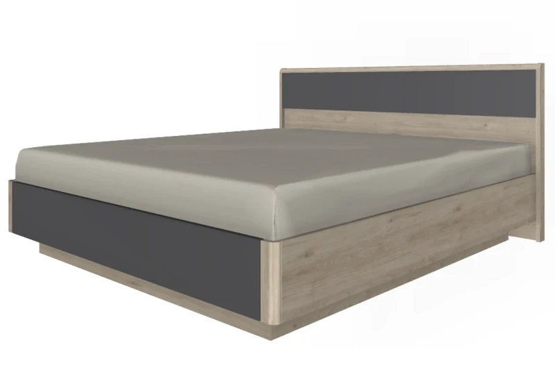 Кровать 180х200 КР-4004-ГС-АМ (Гикори Джексон Светлый/Антрацит Матовый) - купить в Озерце