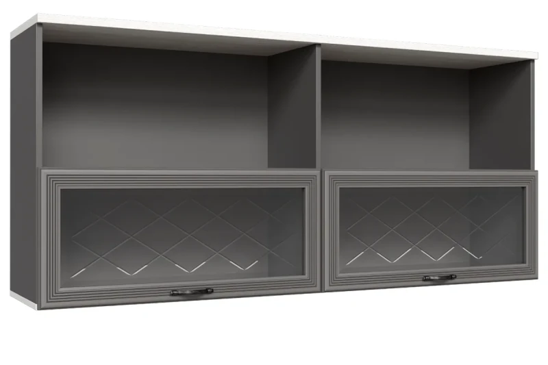 Антресоль АН-1014-СЯ-СО (Снежный Ясень/Серый Оникс) в мебель-центре Озерцо