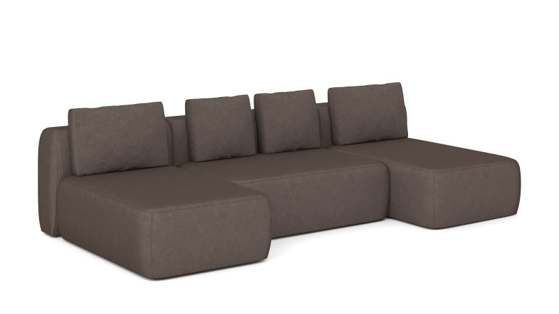 Диван модульный 3-секционный Molto 125+125+125 ткань Galaktika cacao 147x300 — купить в Озерце