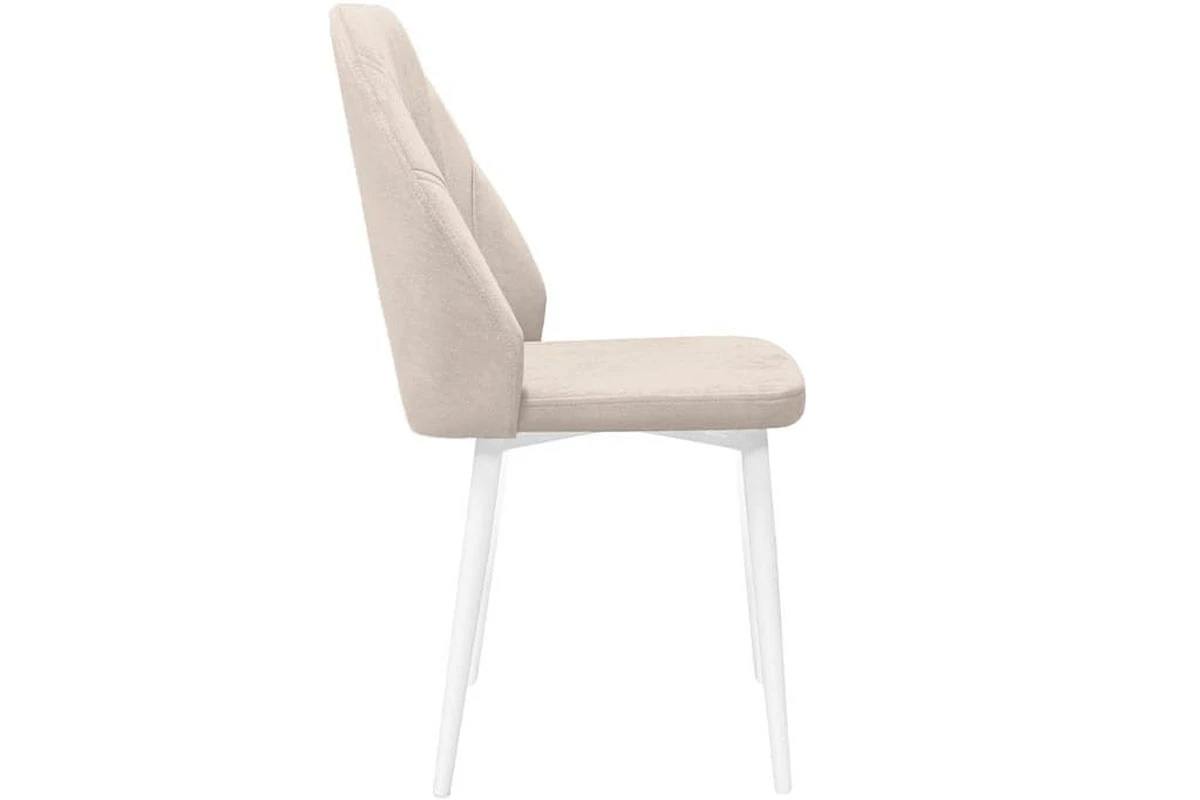 Стул Капри Исп. 2 конус Т2 (Белый муар/Велюр DREAM бежевый) - купить в Озерце