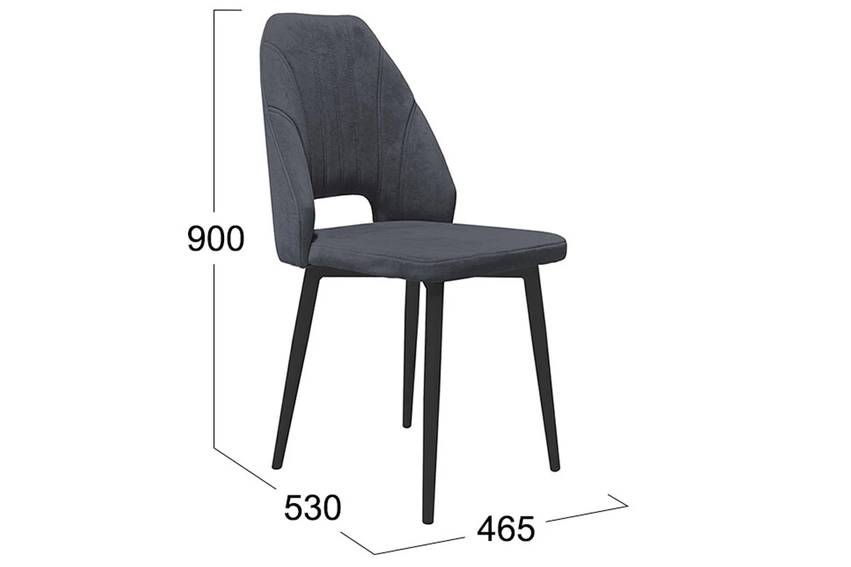 Стул Капри Исп. 2 конус Т2 (Черный муар/Велюр DREAM темно-серый) - купить в Озерце