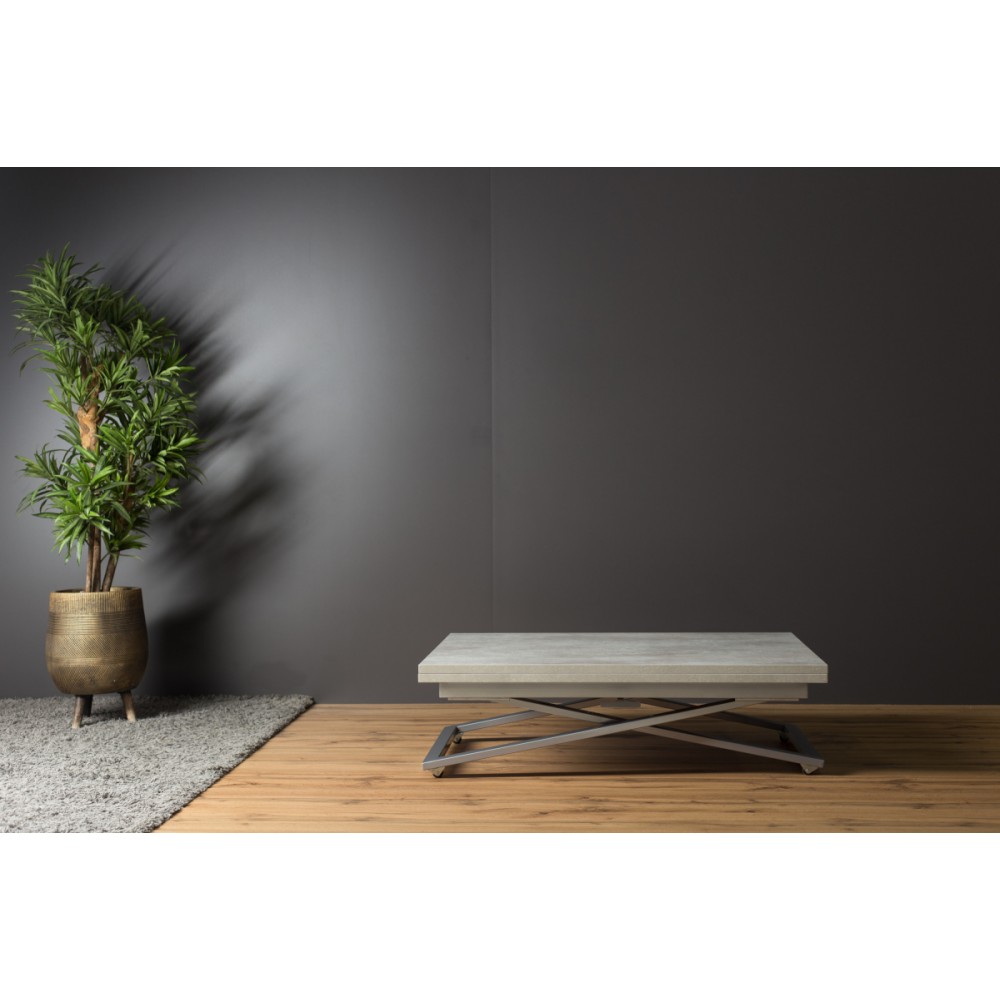 Стол-трансформер COMPACT бетон/опоры серебро - купить в Озерце