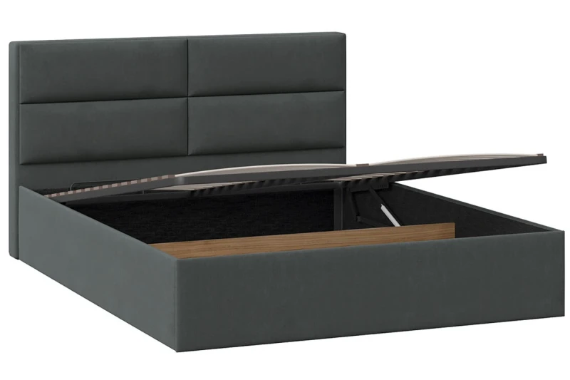 Кровать универсальная Глосс Тип 1 с ПМ и заглушиной 160х200 (Велюр/Графит) - купить в Озерце