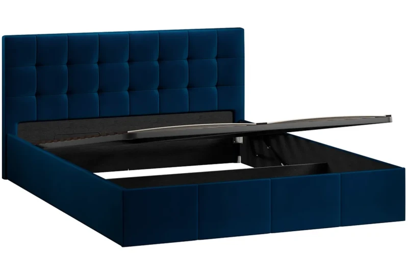 Кровать Эмма с ПМ и заглушиной 160х200 (Велюр/Confetti Blue) - купить в Озерце