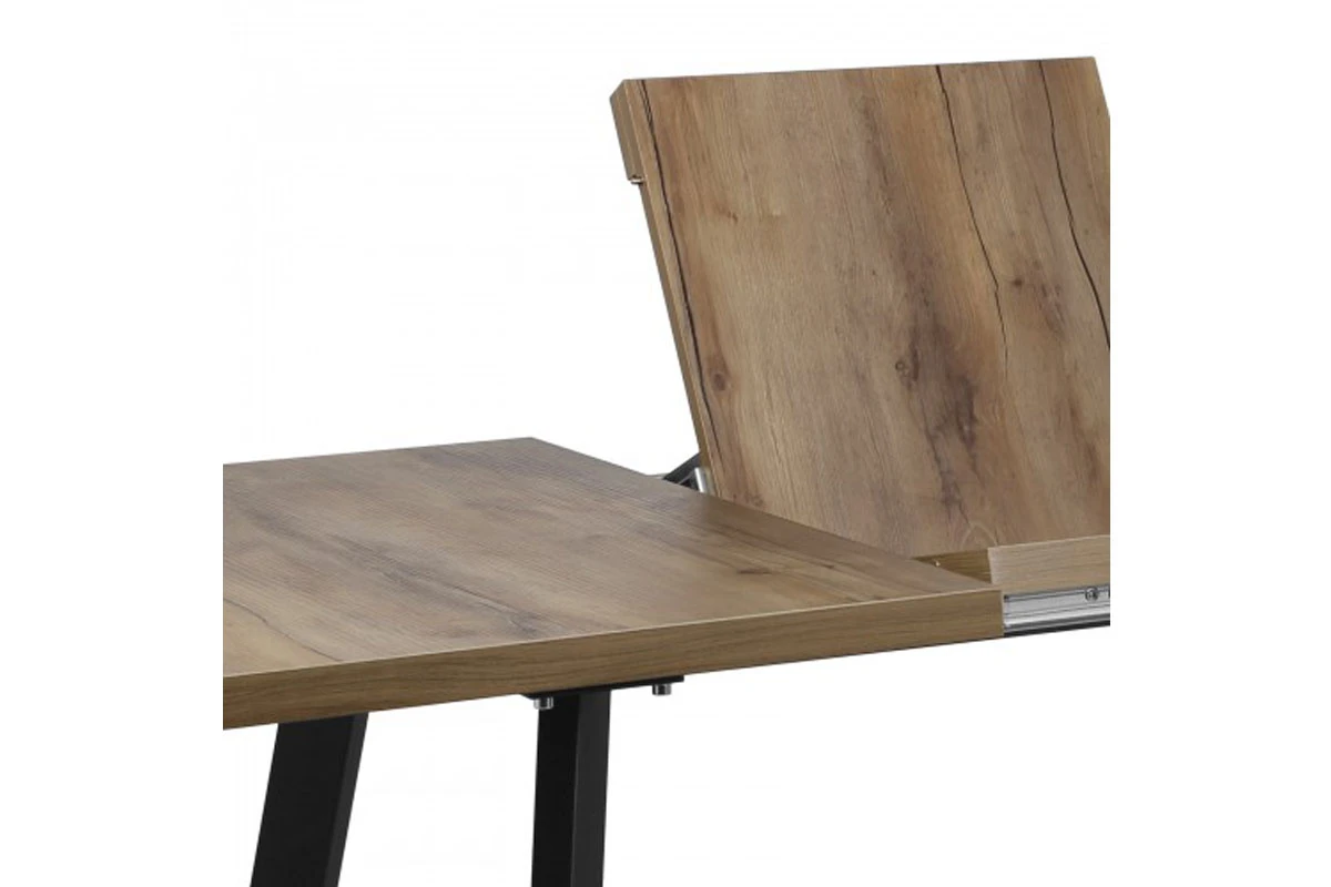 Стол Борг раздвижной 120х80 (Муар черный/Таксония Медовая) СРП С-021 - купить в Озерце