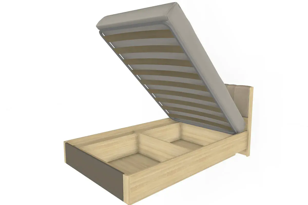 Кровать КР-4011-АС-ЛМ (Ясень Асахи/Латте Матовый) - купить в Озерце